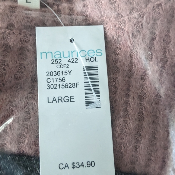 NWT Women's Stripe Colorblock Front Knot Mixer Tee - Size L - Picture 6 of 8